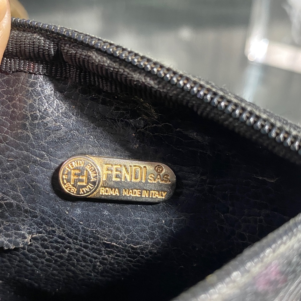 Authentic Fendi Pequin Brown & Black Striped Canvas Pouch - Picture 11 of 16